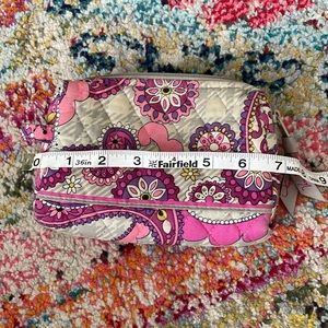 Vera Bradley pink floral cosmetic travel case 7 x 4.5